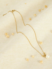 Collier à billes et perles blanche - Or - 4