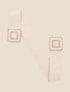 Ceinture boucle carrée à perles - Beige - 1
