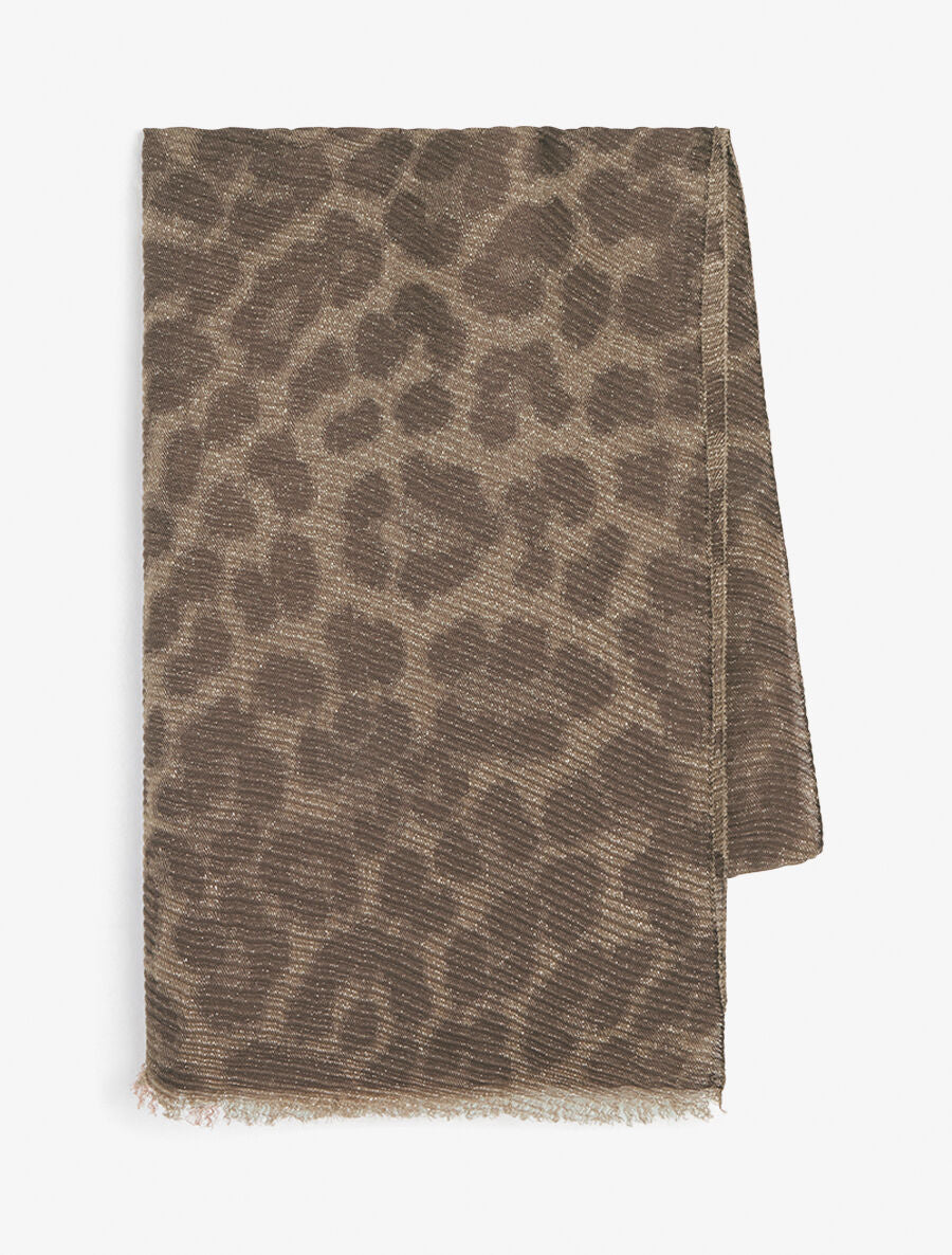 Foulard irisé imprimé guépard - Marron - 2