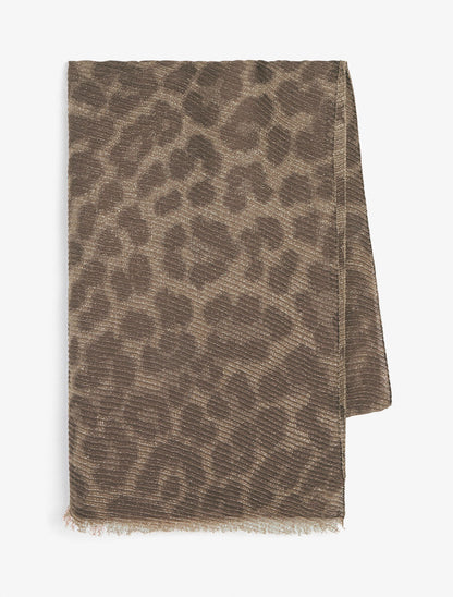 Foulard irisé imprimé guépard - Marron - 2