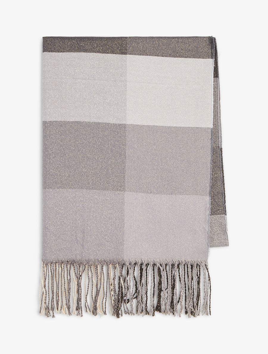 Foulard irisé imprimé carreaux - Noir - 2