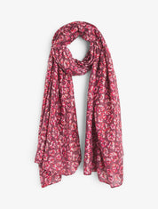 Foulard imprimé fleuri et irisé - Pourpre - 1