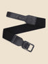 Ceinture python à boucle carrée - Noir - 1