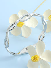 Jonc style vague à strass - Argent - 1