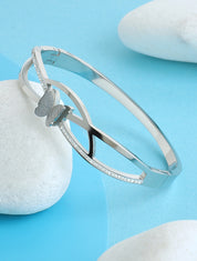 Jonc papillon et strass - Argent - 1