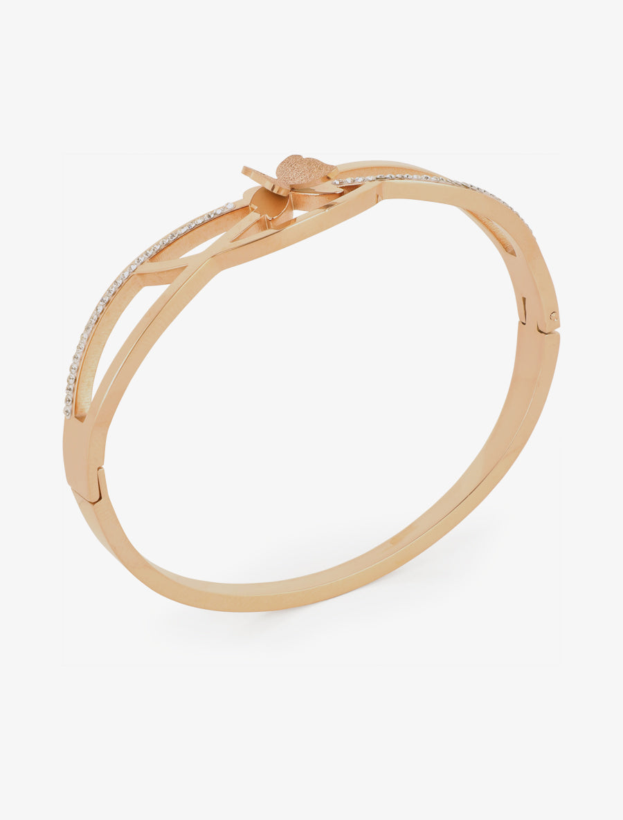 Jonc papillon et strass - Rose gold - 2