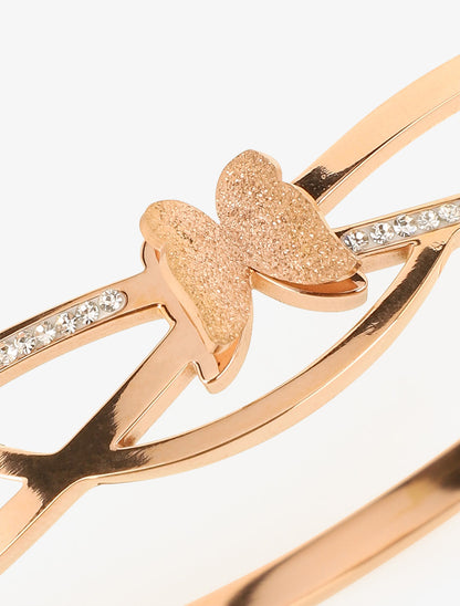 Jonc papillon et strass - Rose gold - 3