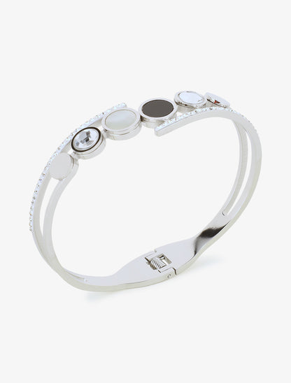 Jonc fantaisie à strass - Argent - 2