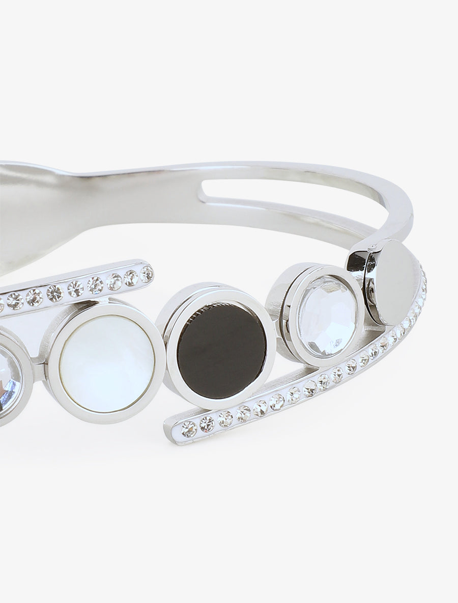 Jonc fantaisie à strass - Argent - 3