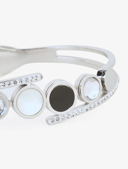Jonc fantaisie à strass - Argent - 3