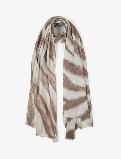 Foulard à imprimé vagues fondus - Beige - 1
