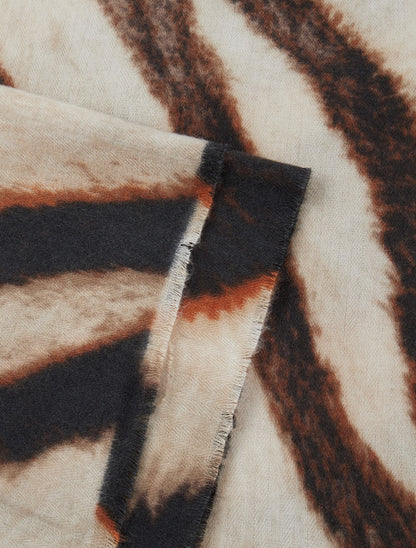 Foulard à imprimé vagues fondus - Marron - 3