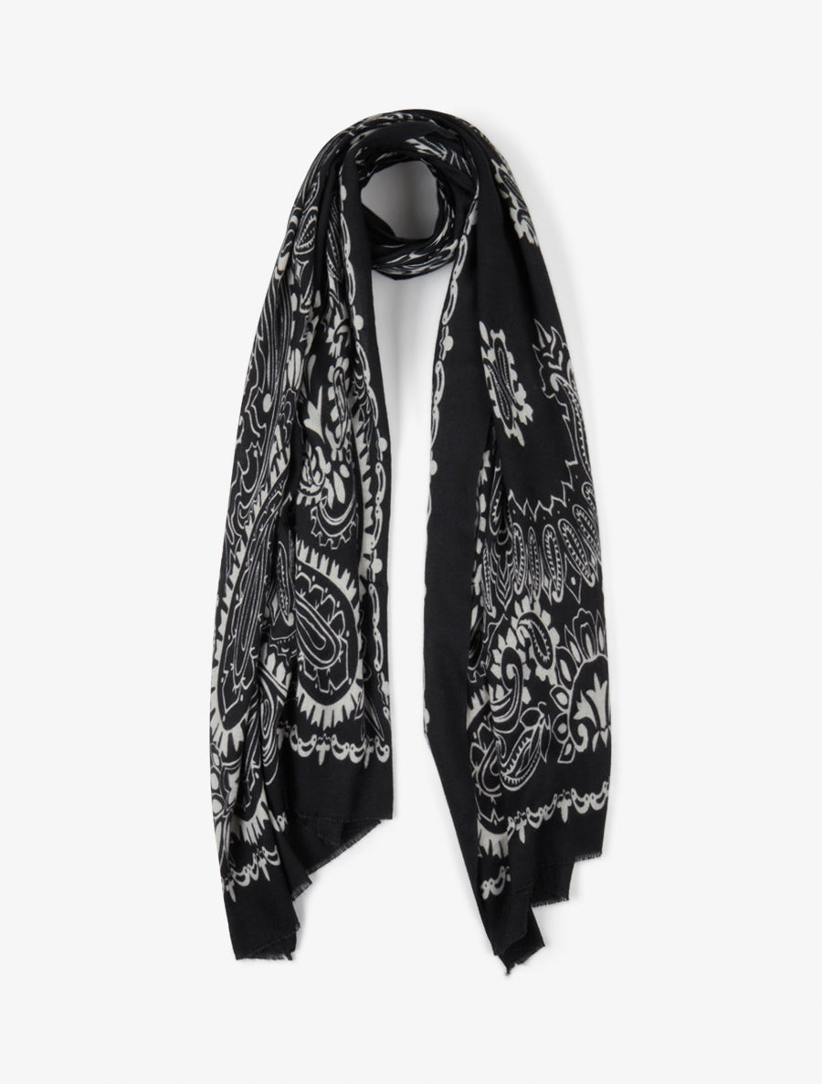 Foulard à imprimé cachemire - Noir - 1