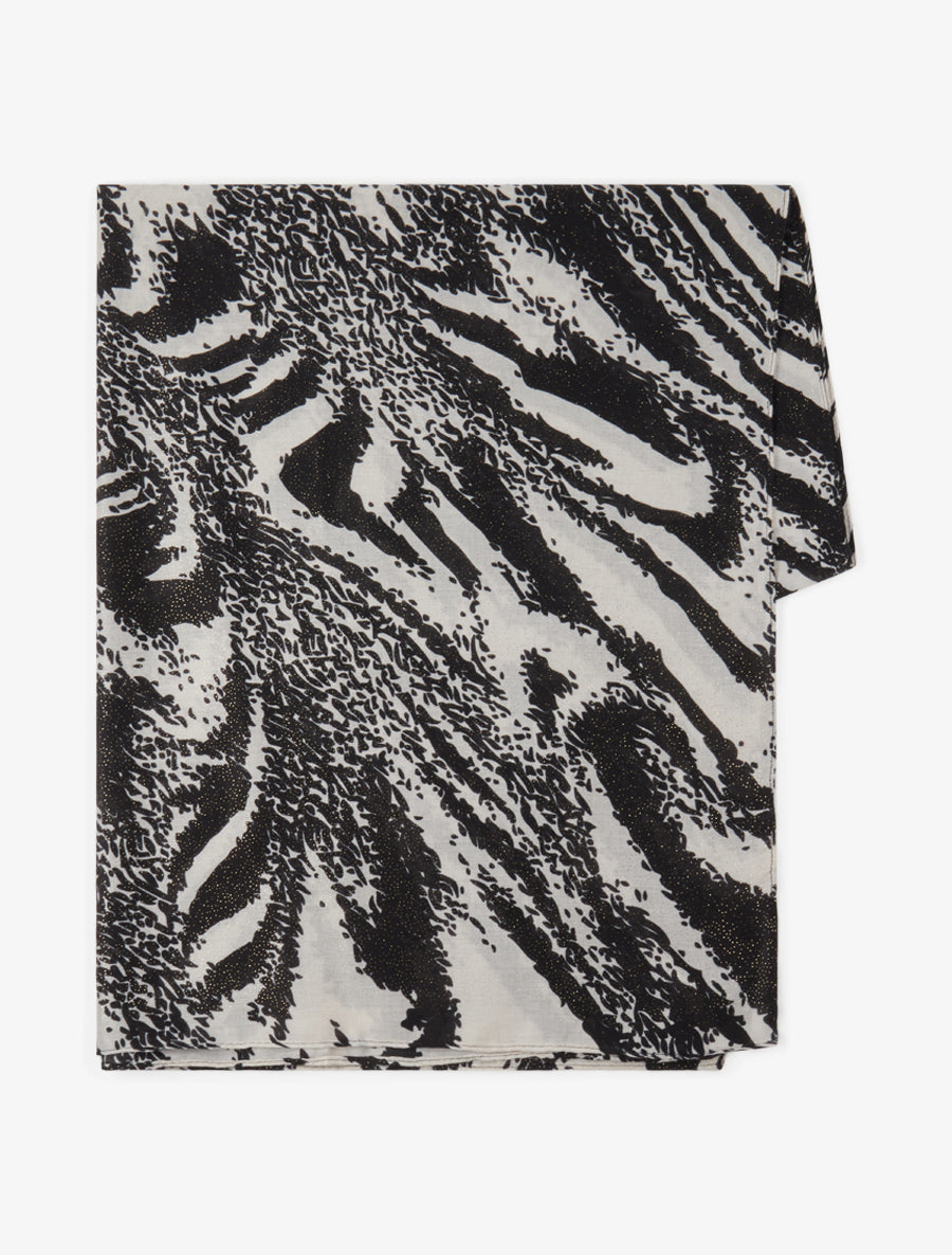 Foulard à imprimé abstrait pailleté - Noir - 2