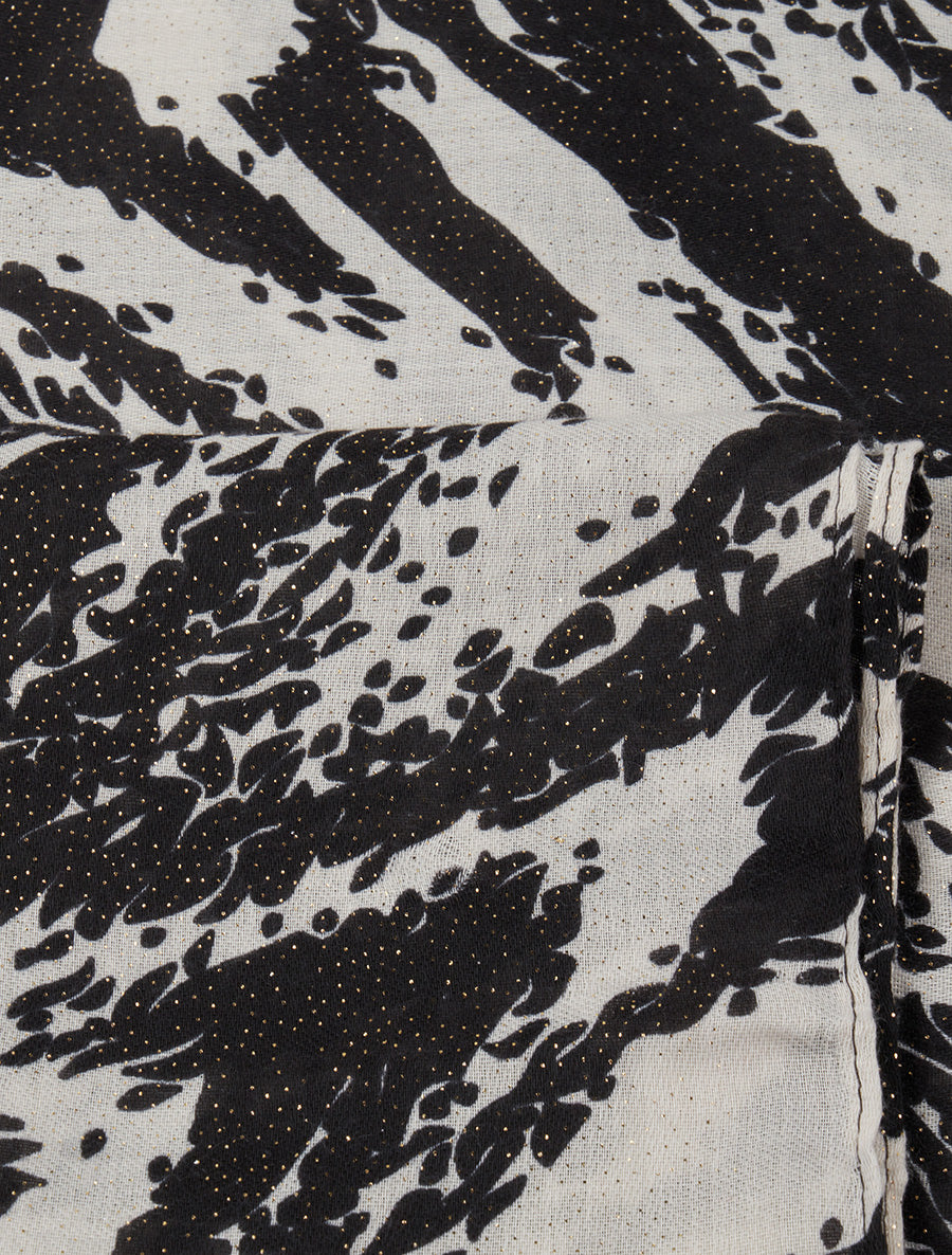 Foulard à imprimé abstrait pailleté - Noir - 3