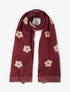 Echarpe à motif fleurs - Bordeaux - 1