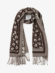 Echarpe à imprimé fer à cheval - Marron - 1