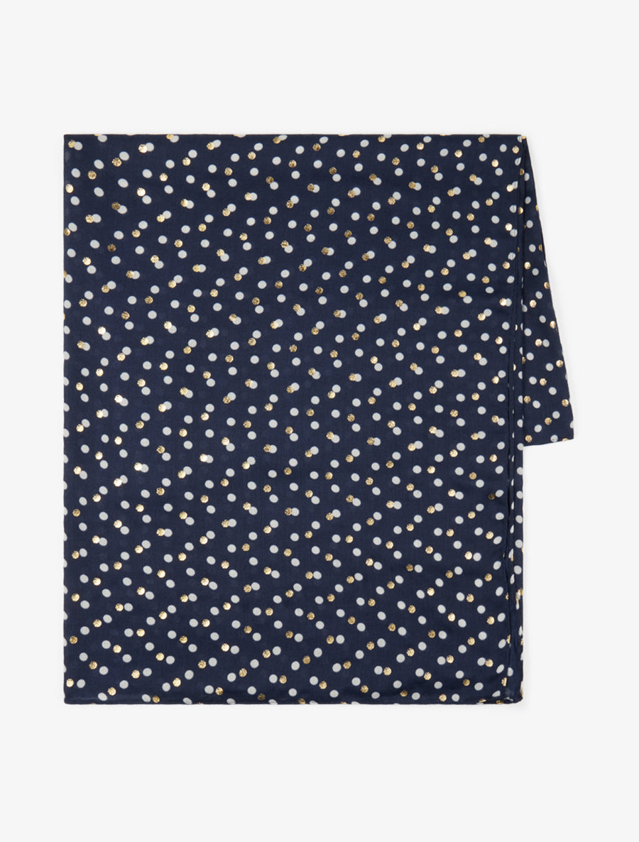 Foulard à imprimé points irisés - Marine - 2