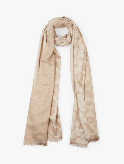 Foulard à imprimé léopard irisé - Beige - 1