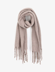 Echarpe duveteuse à franges - Beige - 1