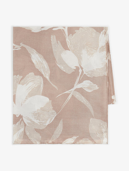 Foulard irisé à motif floral - Taupe - 2