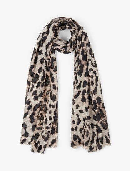 Foulard irisé imprimé léopard - Beige - 1