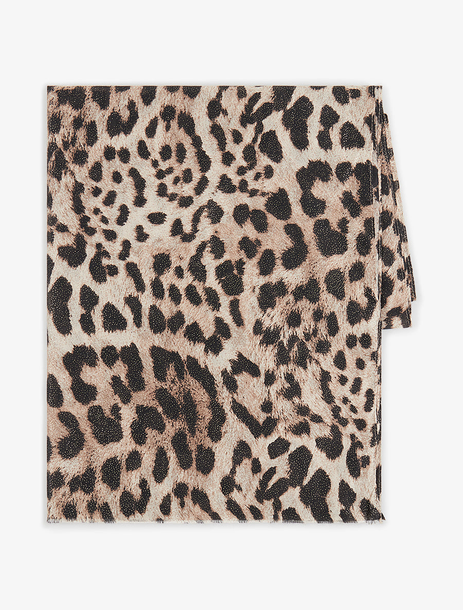 Foulard irisé imprimé léopard - Beige - 2