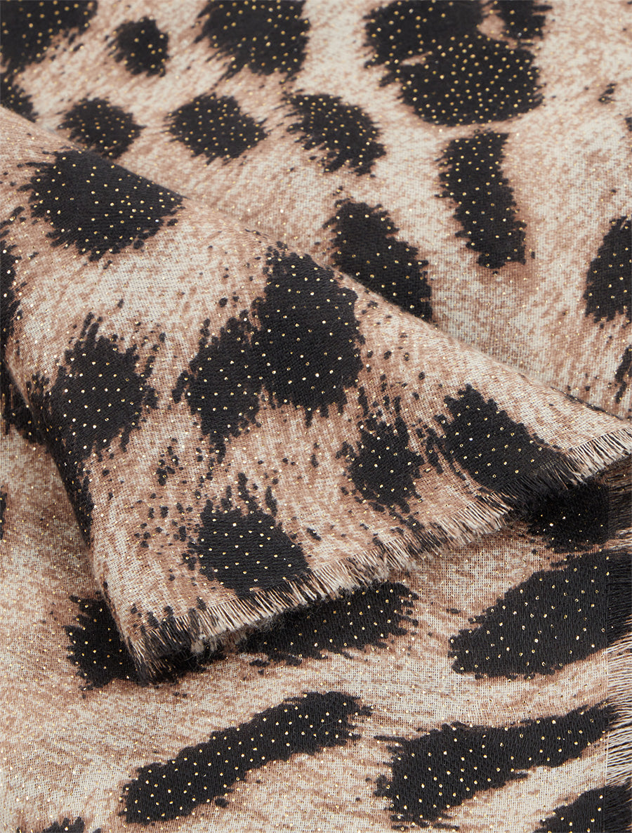 Foulard irisé imprimé léopard - Beige - 3