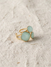 Bague ornée de trois pierres - Vert d&