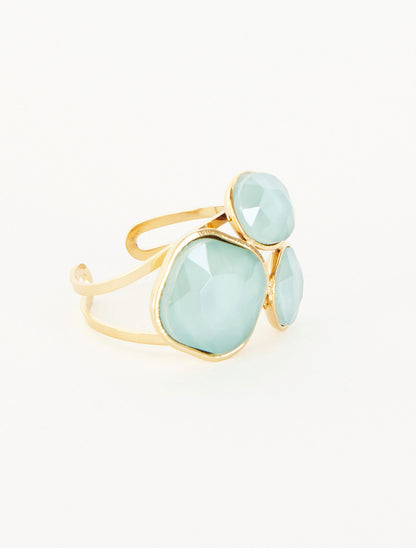 Bague ornée de trois pierres - Vert d&