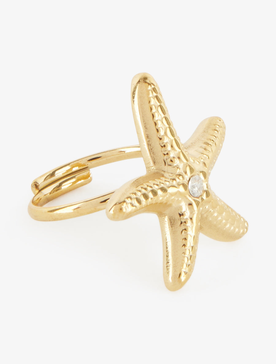 Bague étoile de mer à strass - Or - 2