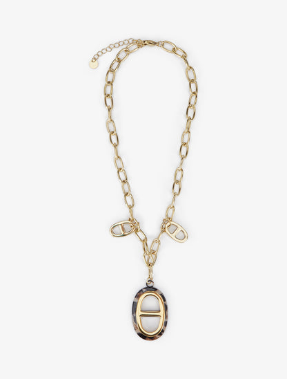 Collier à pendentif ovale léopard - Or - 2