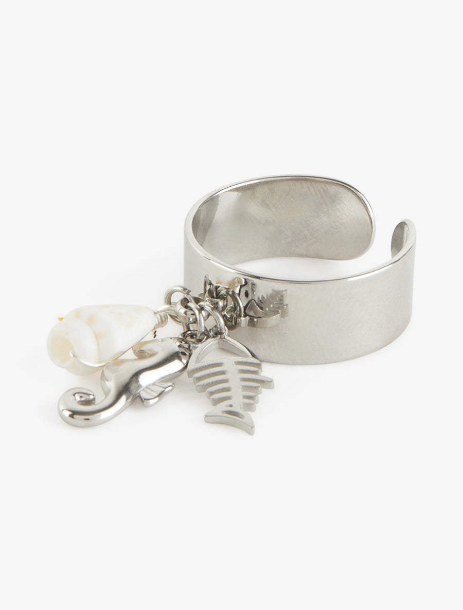 Bague à breloque hippocampe - Argent - 3
