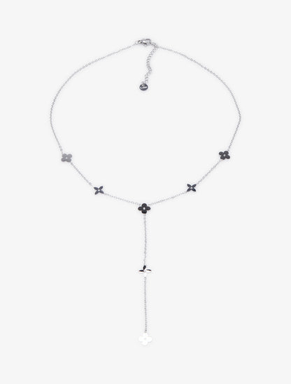 Collier en Y à motif floral - Argent - 2