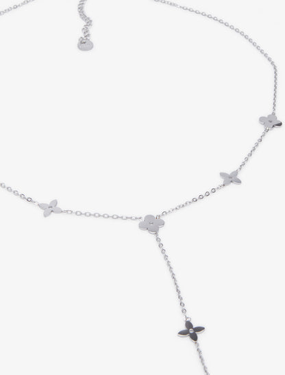 Collier en Y à motif floral - Argent - 3
