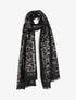 Echarpe rectangulaire irisée à motif léopard - Noir - 1