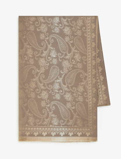 Echarpe à imprimé cachemire - Taupe - 2