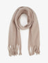 Echarpe laine duveteuse à franges - Taupe - 1