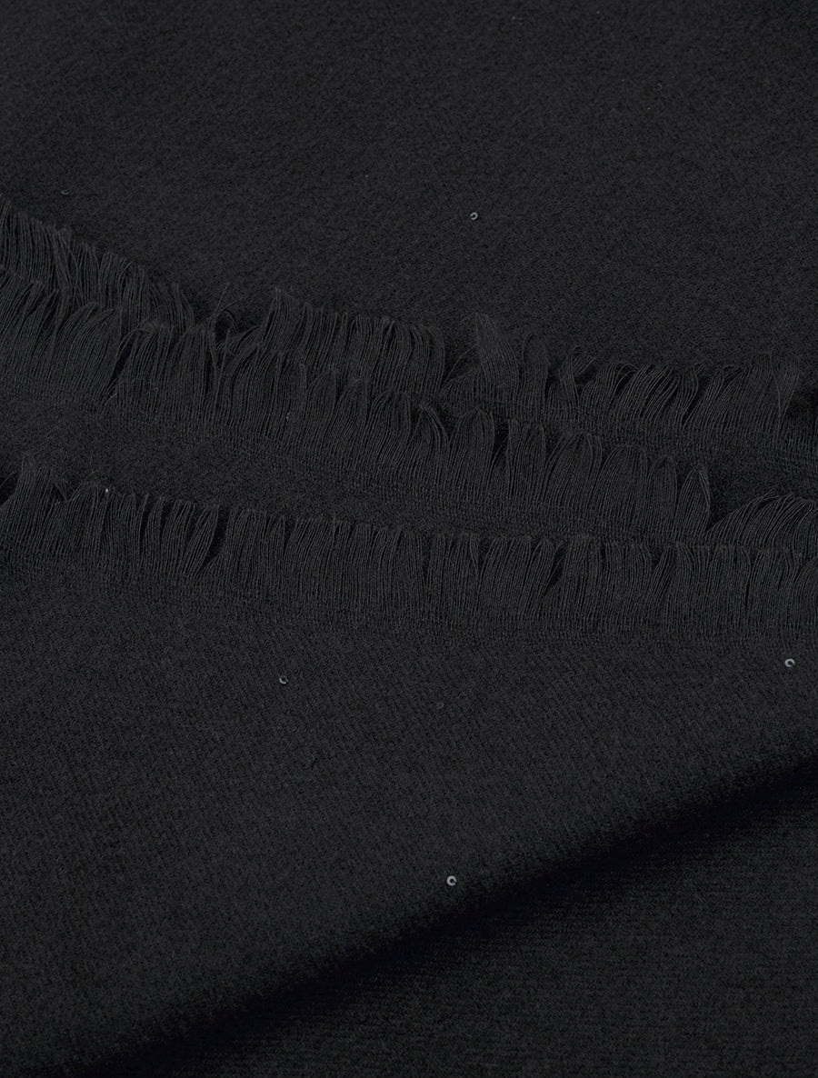 Echarpe coton mélangé à sequins - Noir - 3