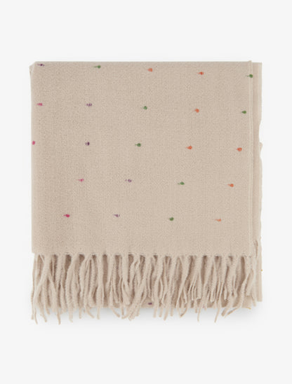 Echarpe à pois multicolore - Beige - 2
