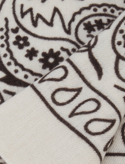 Foulard imprimé cachemire à bords effilochés - Beige - 3