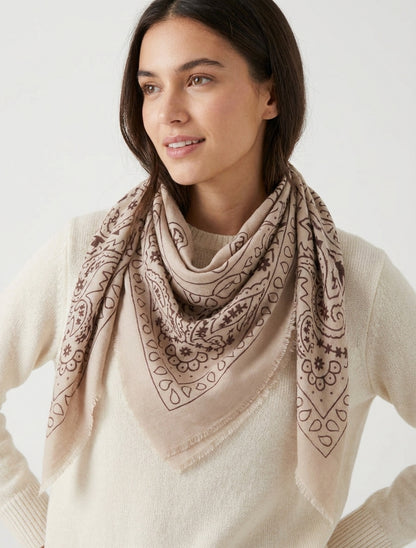 Paisley-Print-Schal mit ausgefransten Kanten - Maulwurf