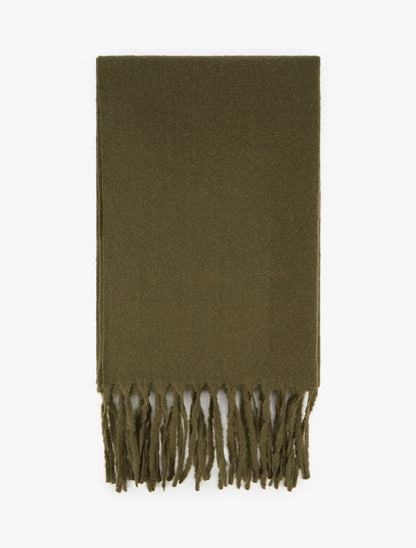 Echarpe uni à franges - Kaki - 2