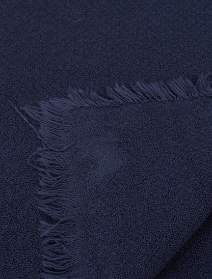 Foulard uni à bords effilochés - Marine - 3