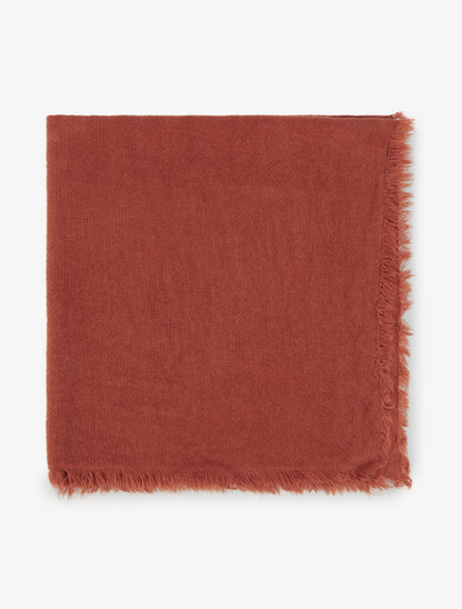 Foulard uni à bords effilochés - Orange - 2
