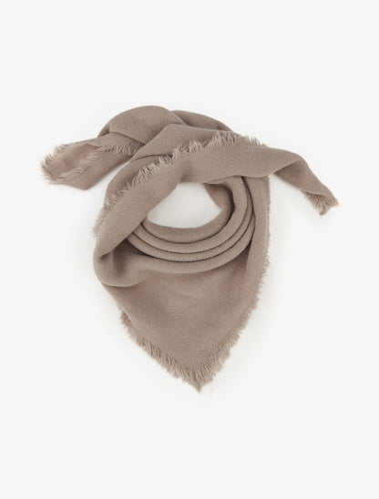 Foulard uni à bords effilochés - Taupe - 1