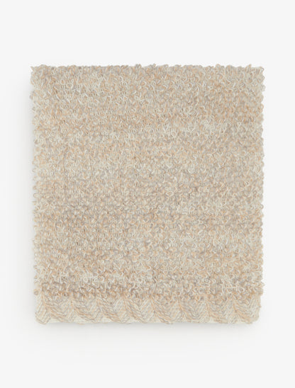 Châle triangulaire en maille bouclée - Beige - 2