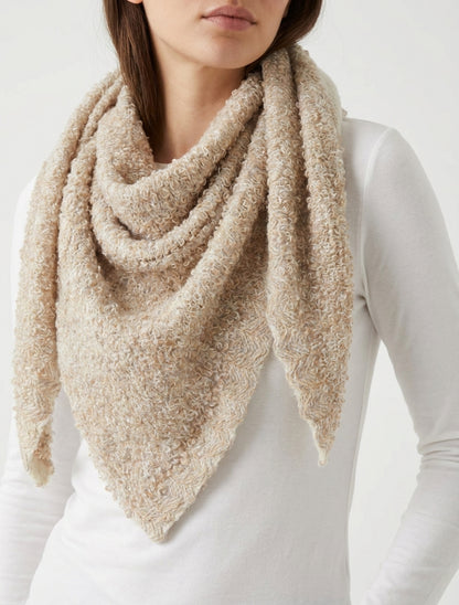 Dreieckstuch aus Bouclégarn - Beige