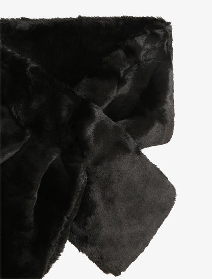 Echarpe en fausse fourrure - Noir - 3