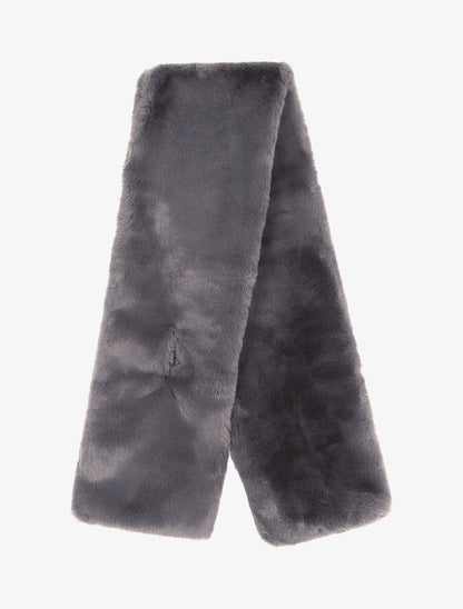 Echarpe en fausse fourrure - Gris foncé - 2